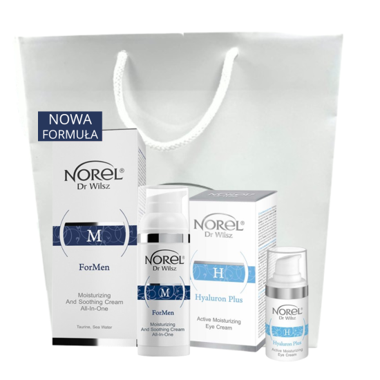 ZESTAW KOSMETYKÓW NOREL DR.WILSZ FOR MEN  DLA MĘŻCZYZN NAWILŻAJĄCO- ŁAGODZĄCY KREM DO TWARZY  + KREM POD OCZY HAYLURON PLUS