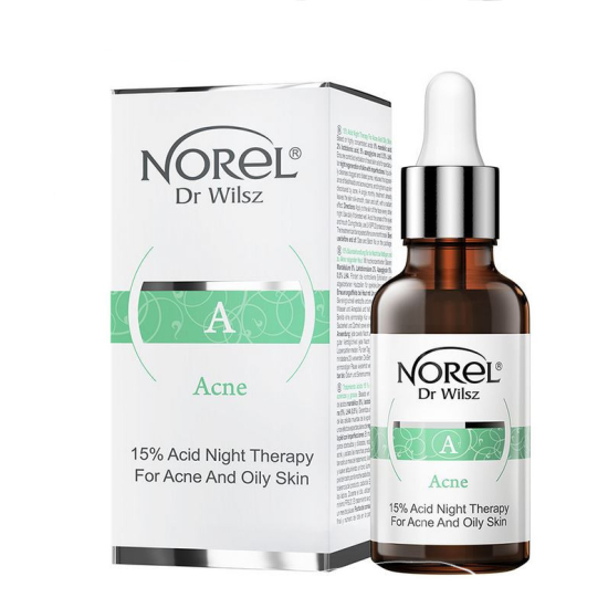 NOREL ACNE - KURACJA KWASOWA 15% NA NOC DLA CERY TRĄDZIKOWEJ I TŁUSTEJ 30ML